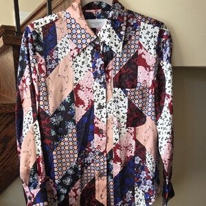 Equipment Patchwork Silk Blouse
